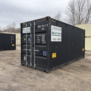 new **high cube double door** shipping/storage container – wind and watertight – black