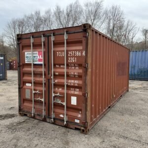 used shipping / storage container wind and watertight – red